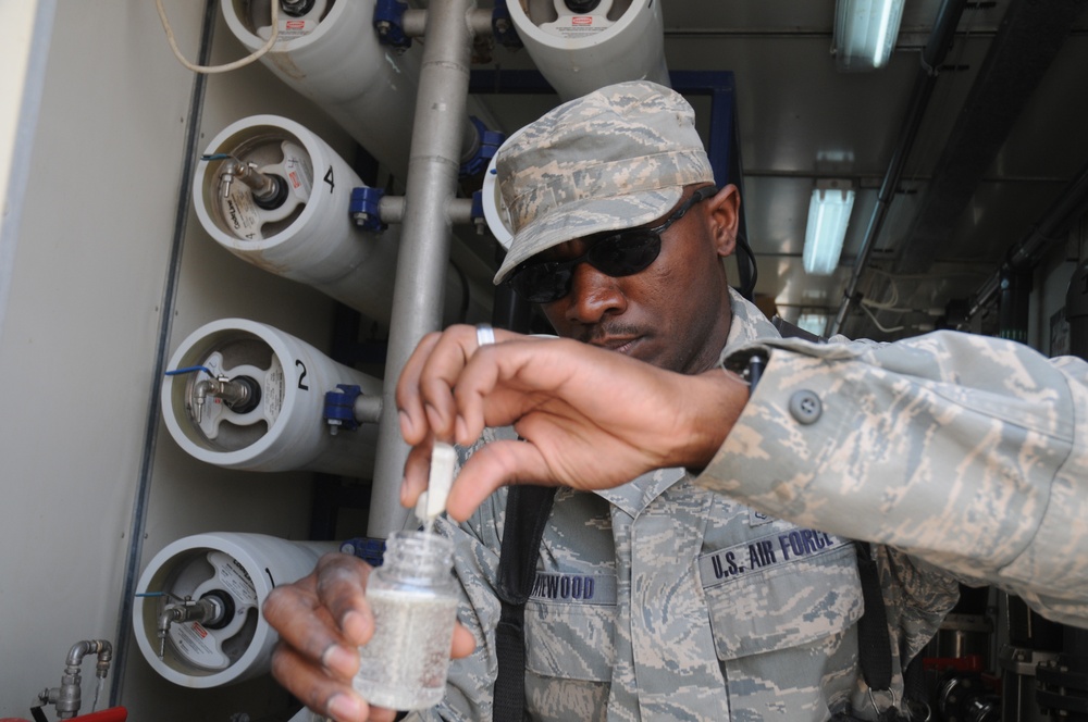 U.S. Airman Test Drinking Water