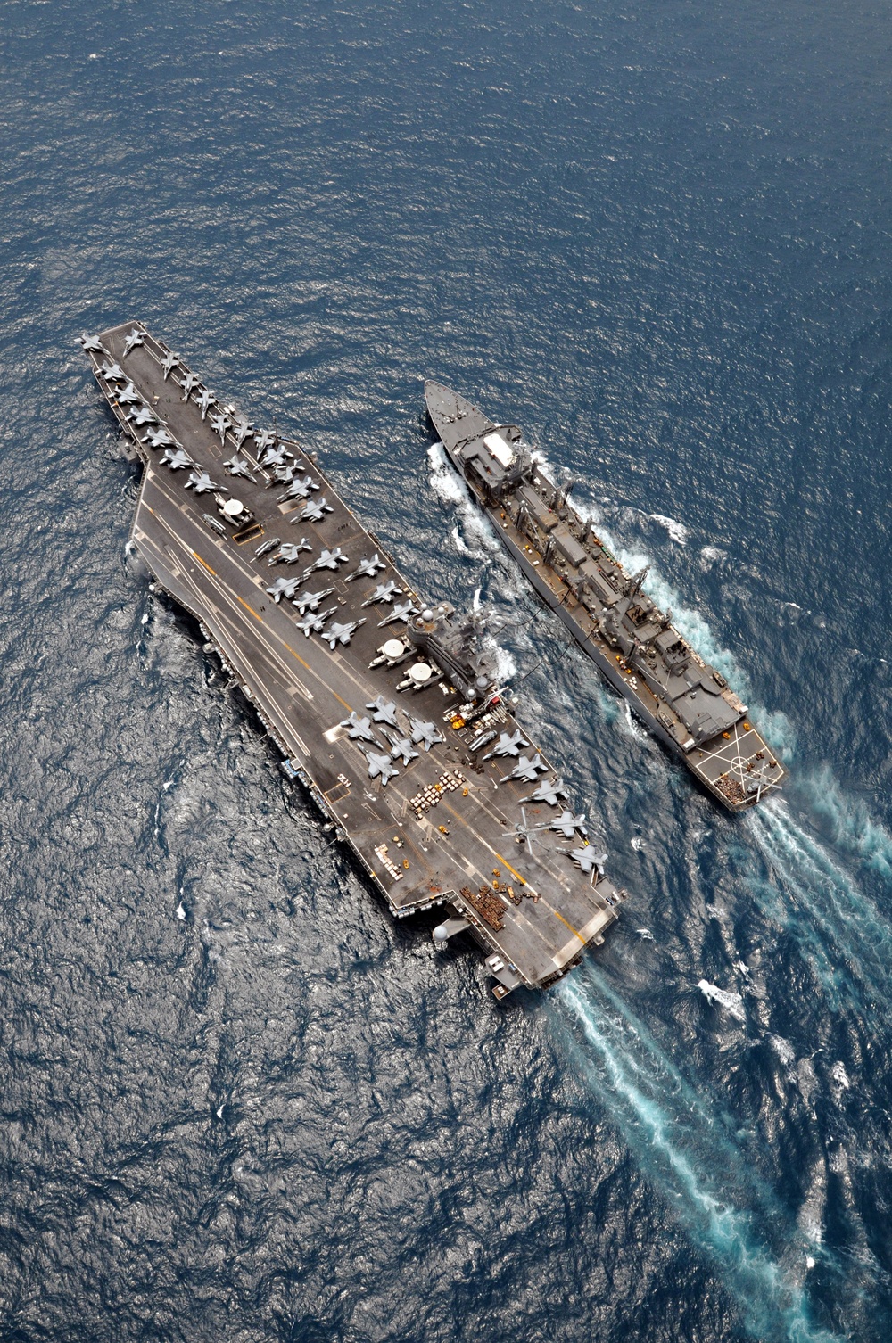 USS Ronald Reagan, USNS Bridge Replenish At Sea