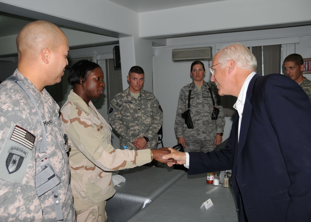 Congressional delegation visits Camp Eggers