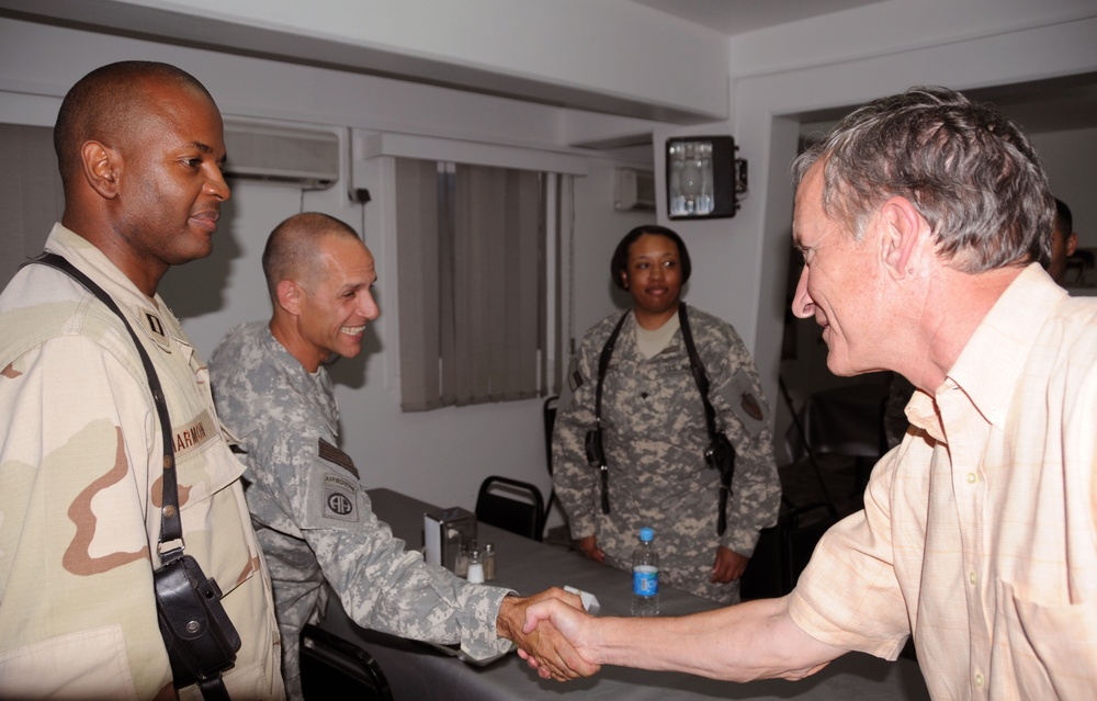 Congressional delegation visits Camp Eggers