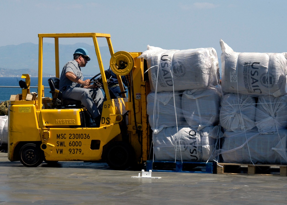 Supplies being shipped out from Italy to Georgia