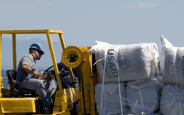Supplies being shipped out from Italy to Georgia
