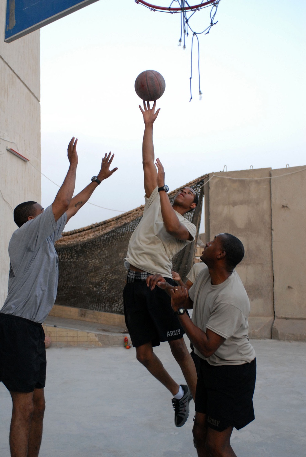 Basketball hoop attracts competitors at FOB Callahan