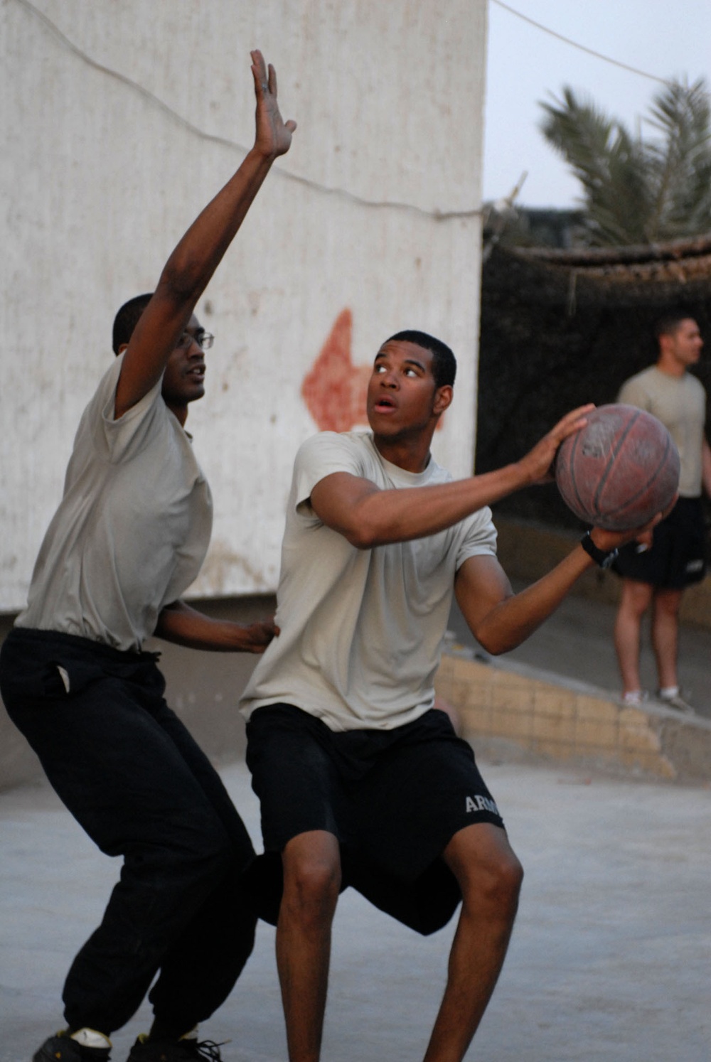 Basketball hoop attracts competitors at FOB Callahan