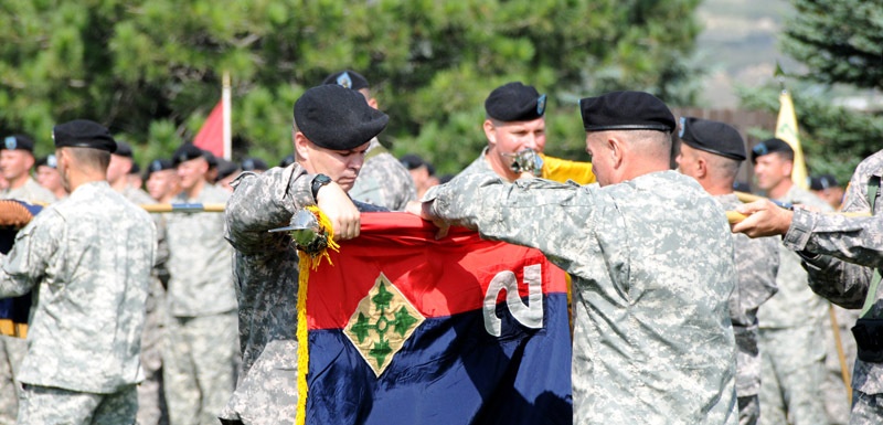 Warhorse Brigade cases colors for Iraq deployment