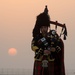 Royal Scots Dragoon Guards piper Plays His Pipes