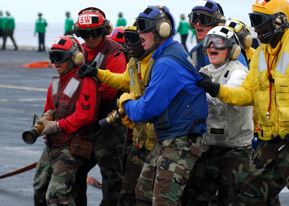 Flight Deck Drills aboard USS George Washington