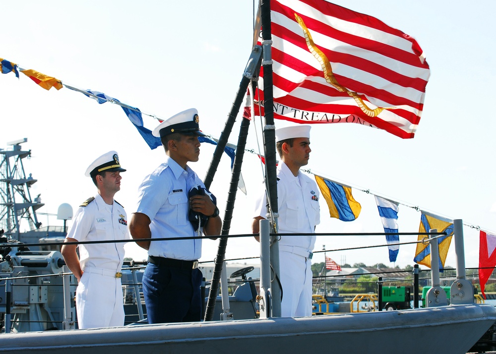 Inter-Service Transfer Ceremony aboard USS Monsoon