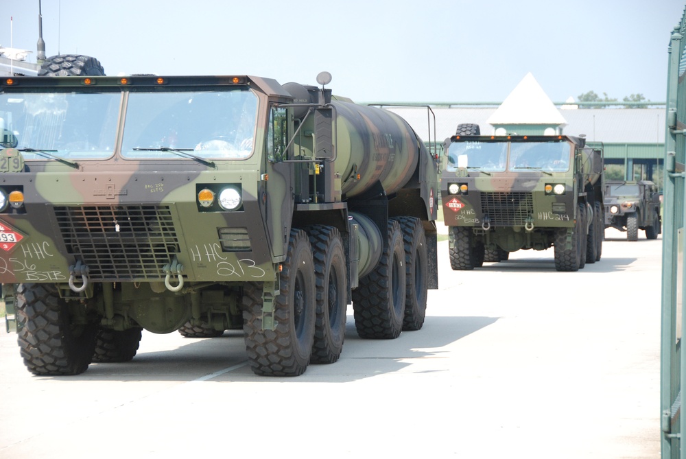 Louisiana National Guard, 256th IBCT staging vehicles