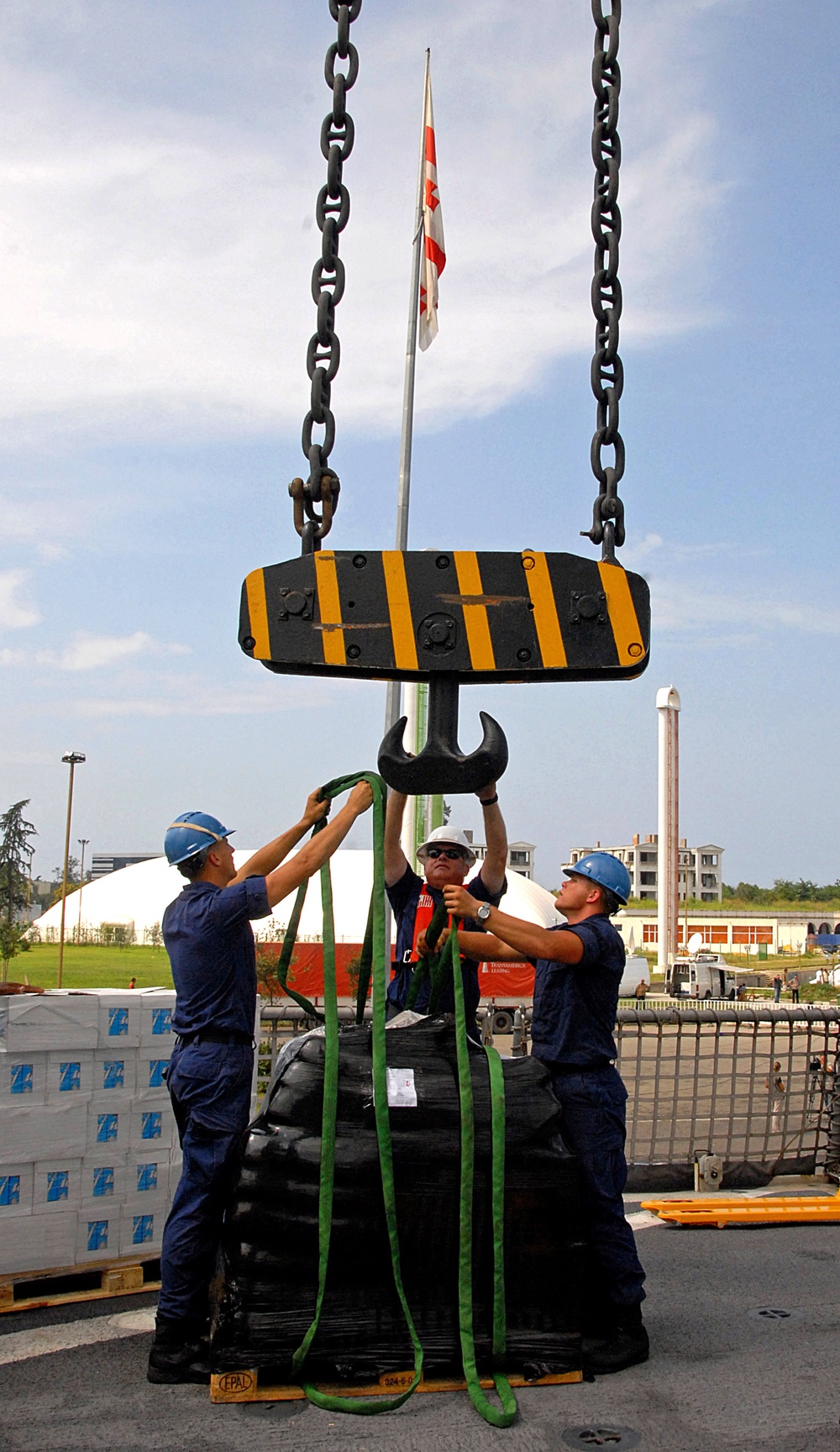 Hauling in the supplies for Georgia