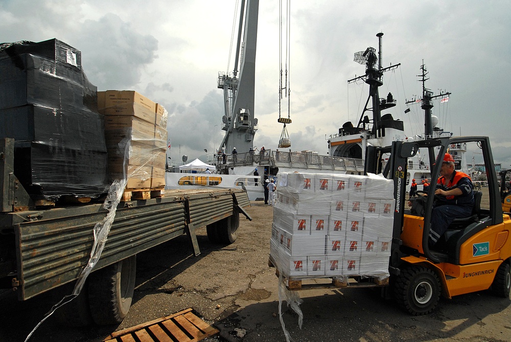 Hauling in the supplies for Georgia