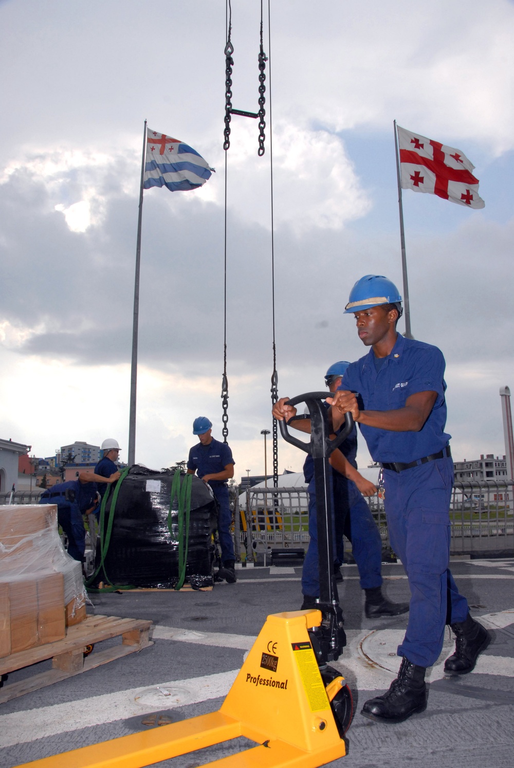 Hauling in the supplies for Georgia