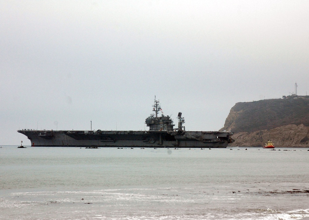 USS Kitty Hawk Leaves Pier for Final Time at Sea