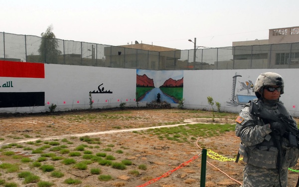 MND-B Soldiers provide security at Mithaq Pool opening