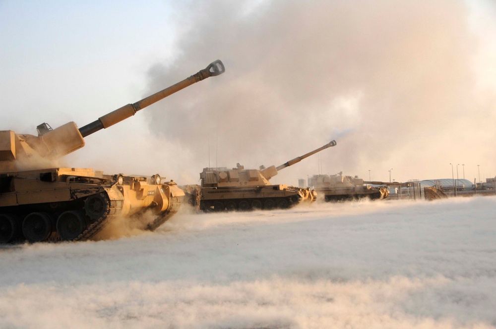 British Soldiers Calibrate Artillery