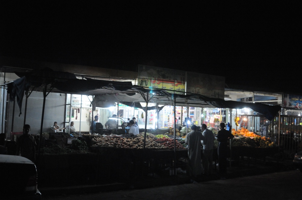 U.S. and Iraqi Soldiers Maintain Security During Night Patrol