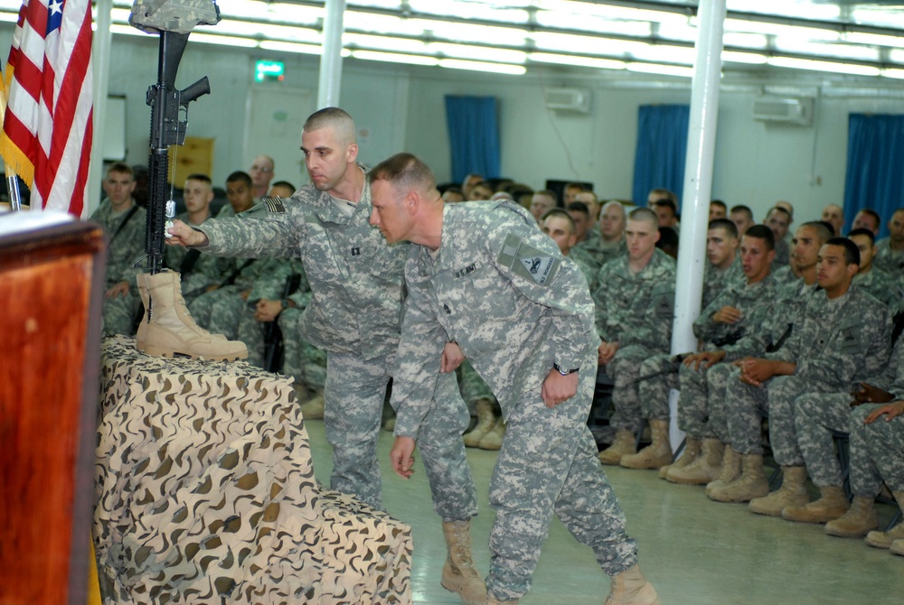 'Earthquake' company pays tribute to fellow Soldier during ceremony