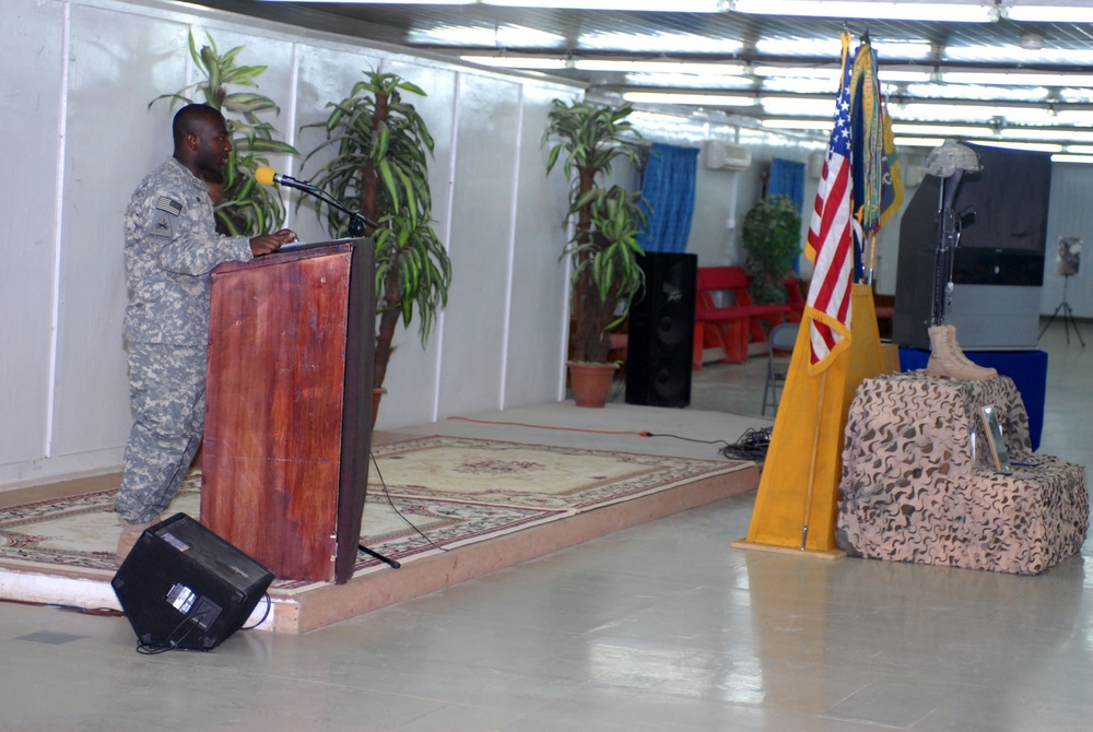 'Earthquake' company pays tribute to fellow Soldier during ceremony