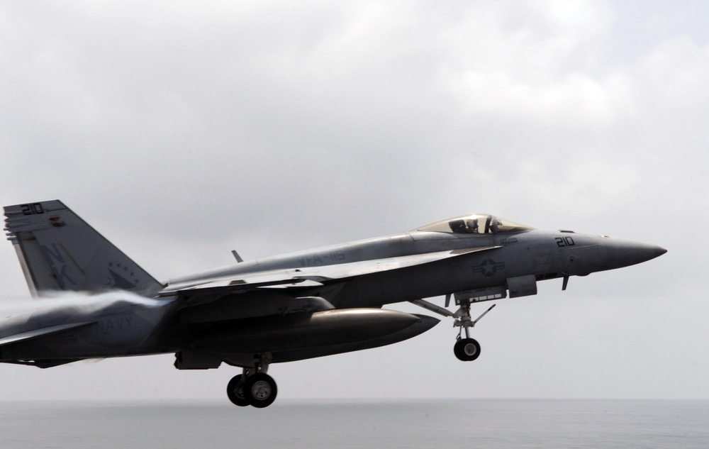 Flight operations aboard USS Ronald Reagan flight deck