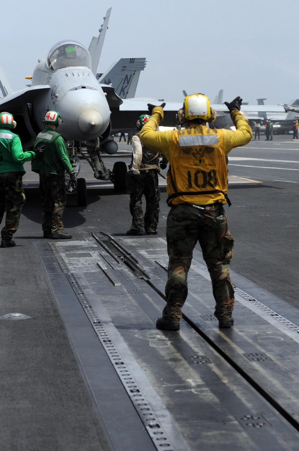 Flight operations aboard USS Ronald Reagan flight deck