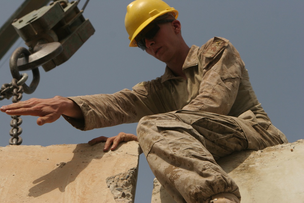Marines add additional protection for Government Center: T-walls installed to protect base from sniper fire