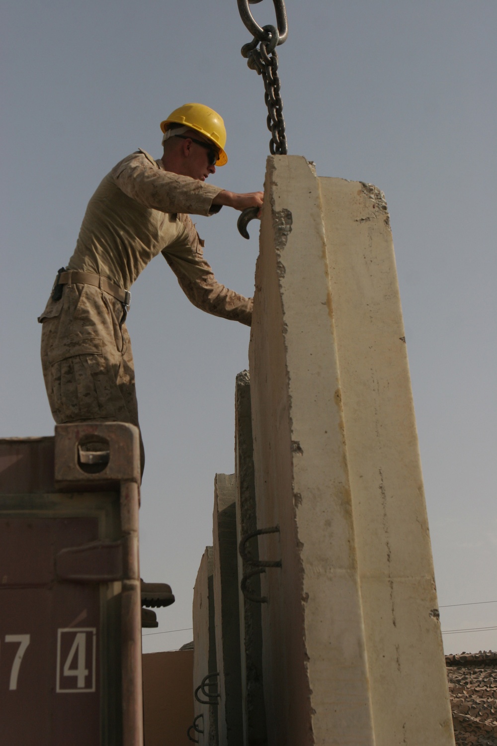 Marines add additional protection for Government Center: T-walls installed to protect base from sniper fire
