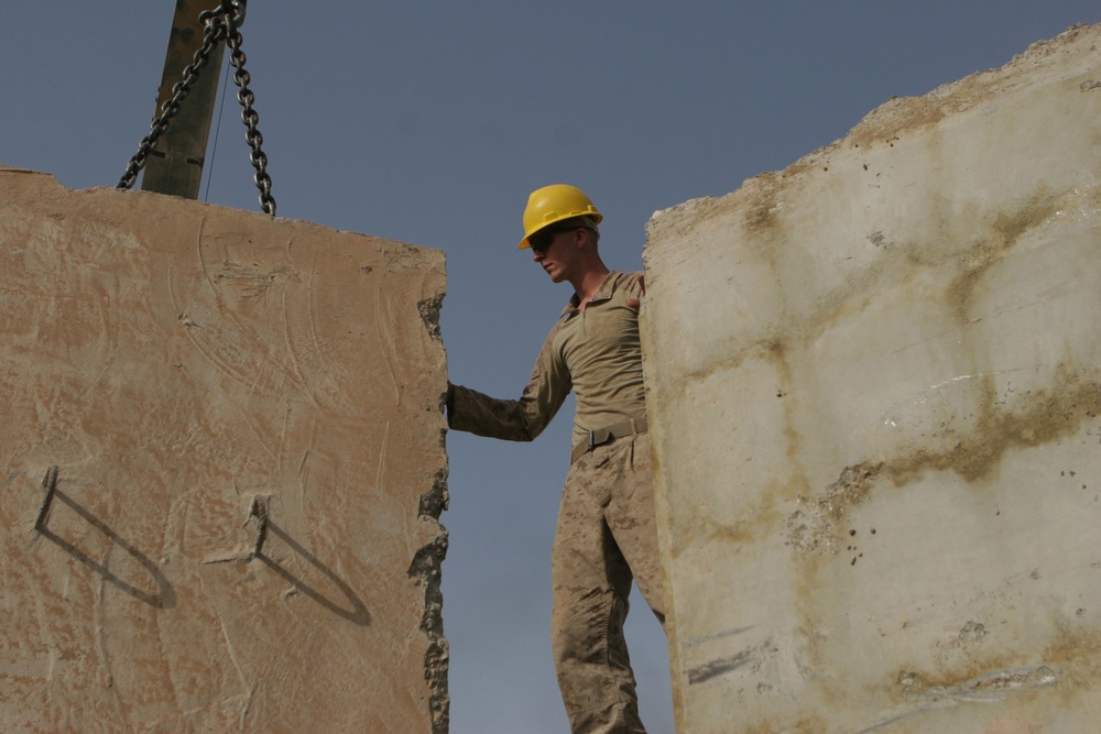 Marines add additional protection for Government Center: T-walls installed to protect base from sniper fire