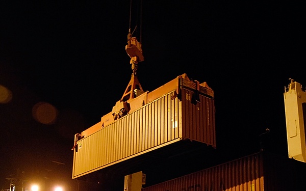 Iraqi Marines and British Soldiers Patrol Port