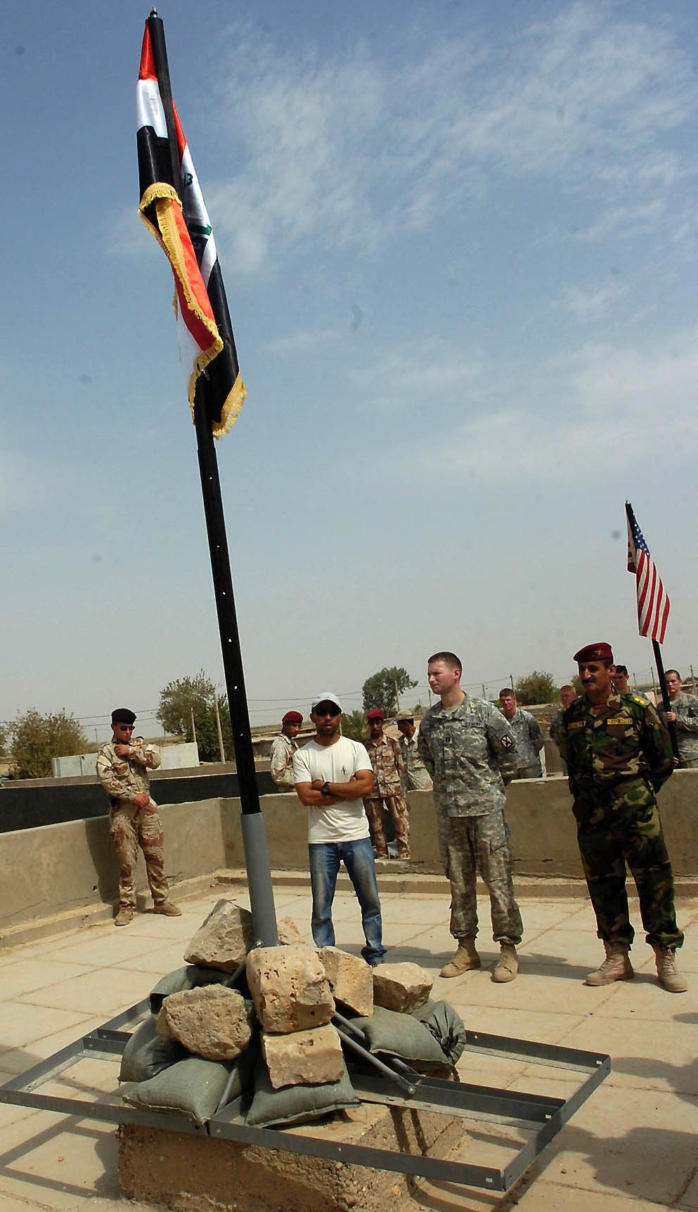 Iraqi Army Posts Colors, CF Retires Colors at PB Pickett in Northern Rashaad Valley