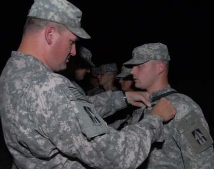 Soldiers assigned to Team Delta, Task Force 1-293rd Infantry Battalion receive awards