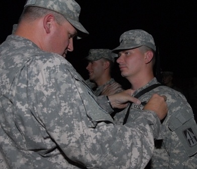 Soldiers assigned to Team Delta, Task Force 1-293rd Infantry Battalion receive awards