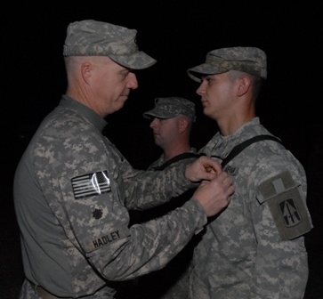 Soldiers assigned to Team Delta, Task Force 1-293rd Infantry Battalion receive awards