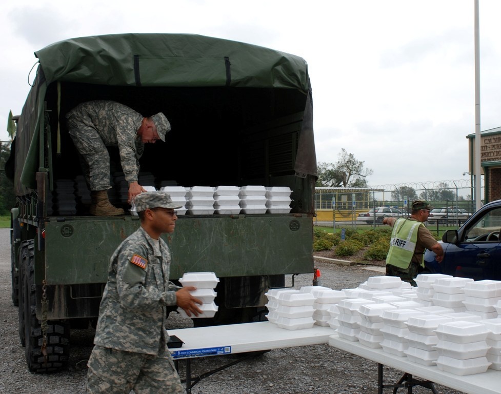 National Guard teams with Dow Chemical plant to distribute hot meals