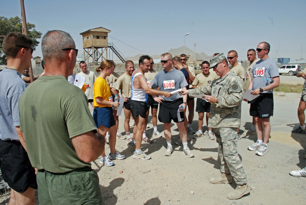 9-11 commemorative run held at Camp Blackhorse, Afghanistan: Deployed service members run to remember