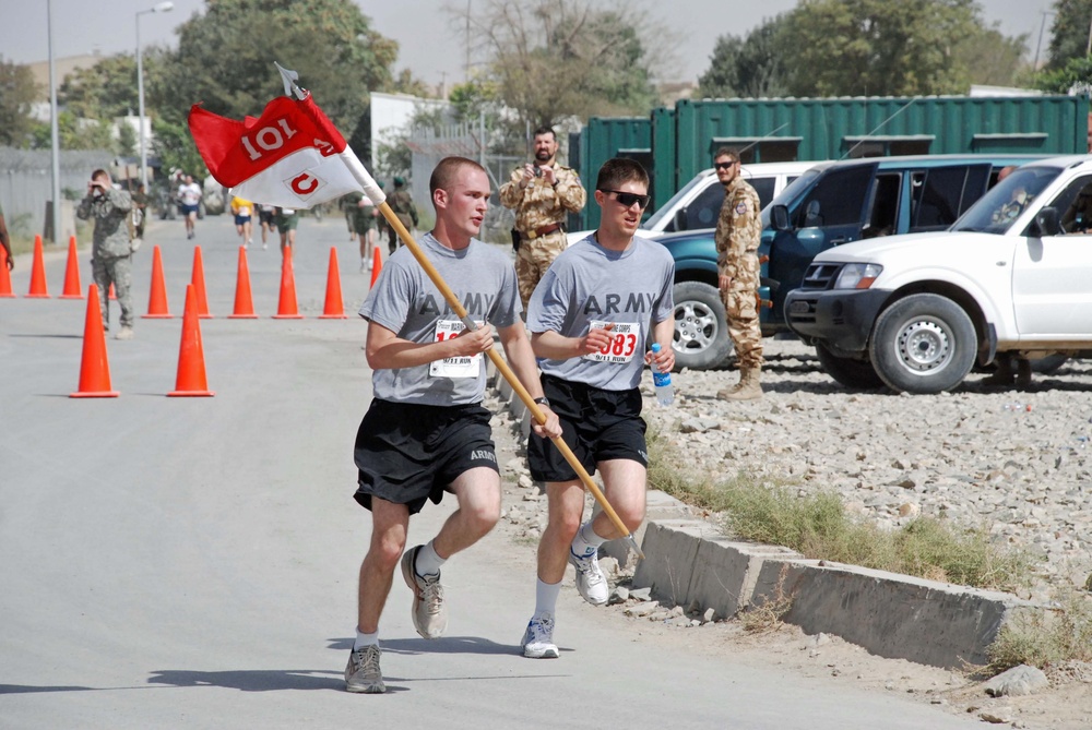 9-11 commemorative run held at Camp Blackhorse, Afghanistan: Deployed service members run to remember