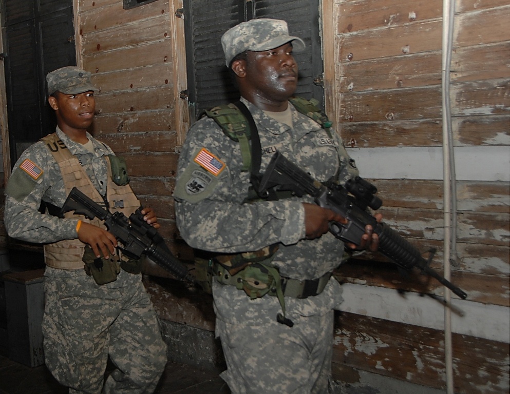 National Guard Soldiers patrol New Orleans, provide security