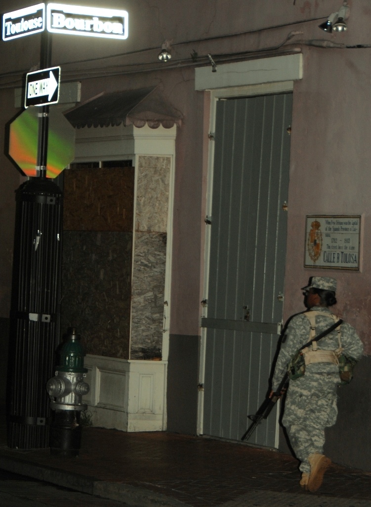 National Guard Soldiers patrol New Orleans, provide security