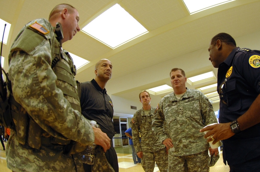 Louisiana National Guard leaders meet with city officials at Union Passenger Terminal