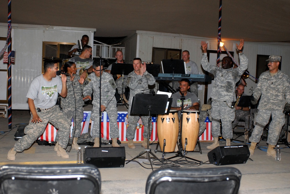 4th Infantry Division Latin Band visits Strikers at Forward Operating Base War Eagle