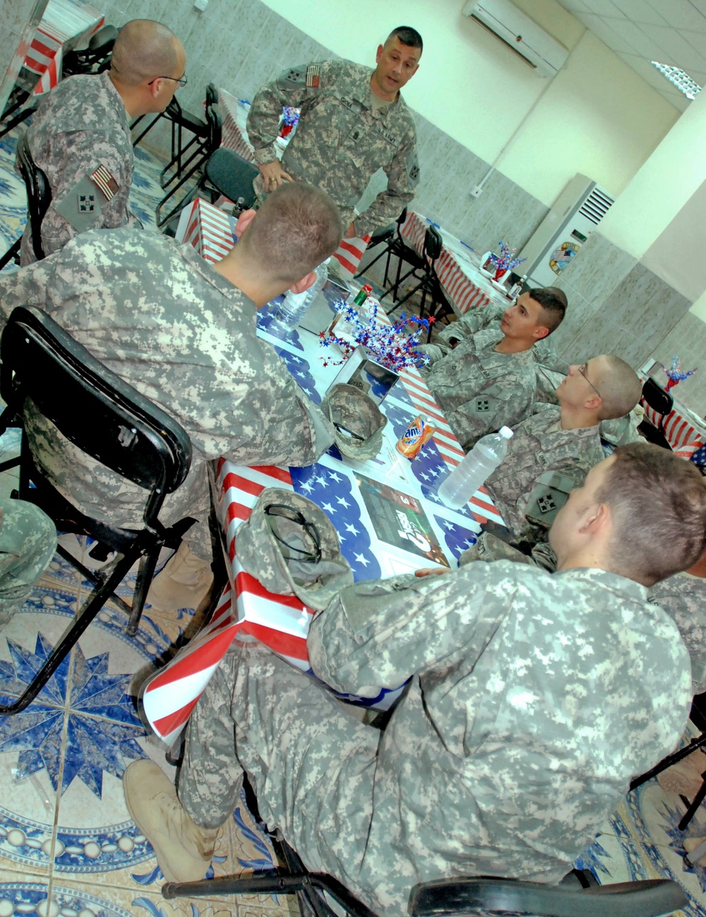 Multi-National Division - Baghdad Command Sergeant Major visits with 4th Infantry Division Soldiers at Forward Operating Base War Eagle, addresses questions, concerns