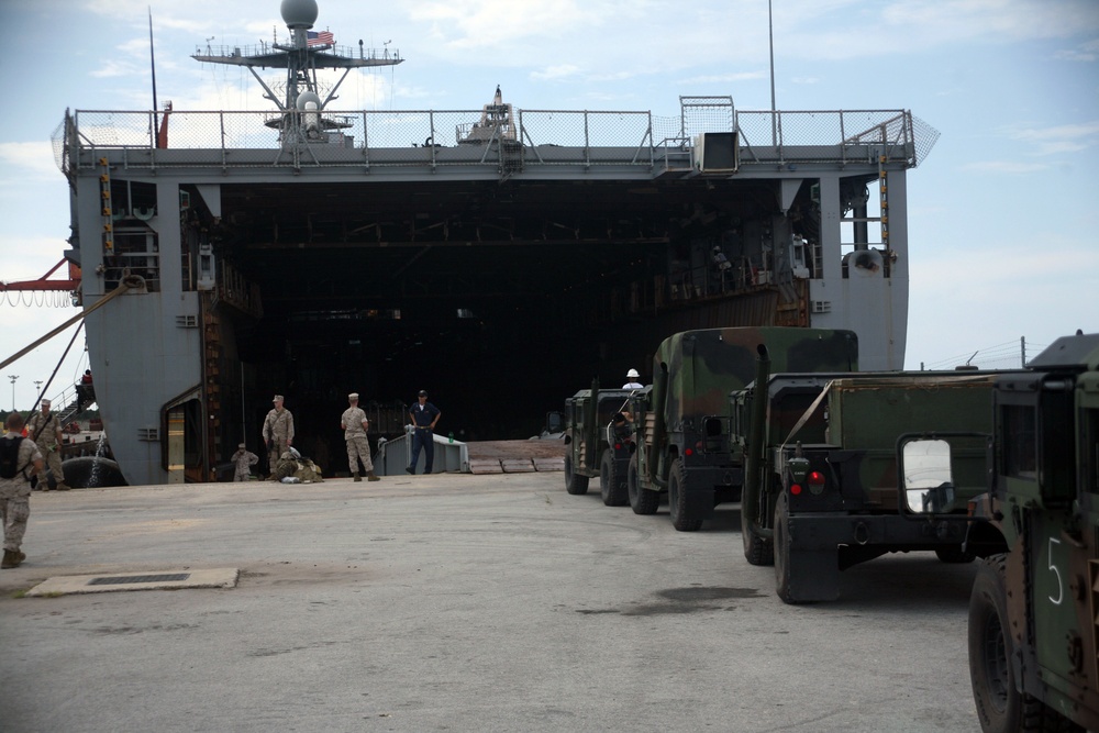 Vehicles lining up to get in
