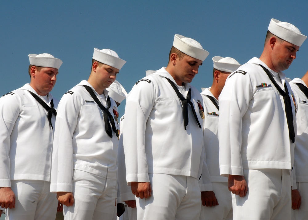 USS North Carolina Change of command ceremony at Naval Station Norfolk