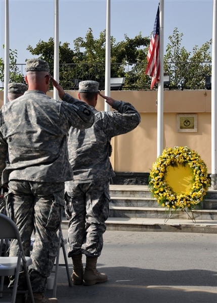 Troops at Camp Eggers Remember 9/11