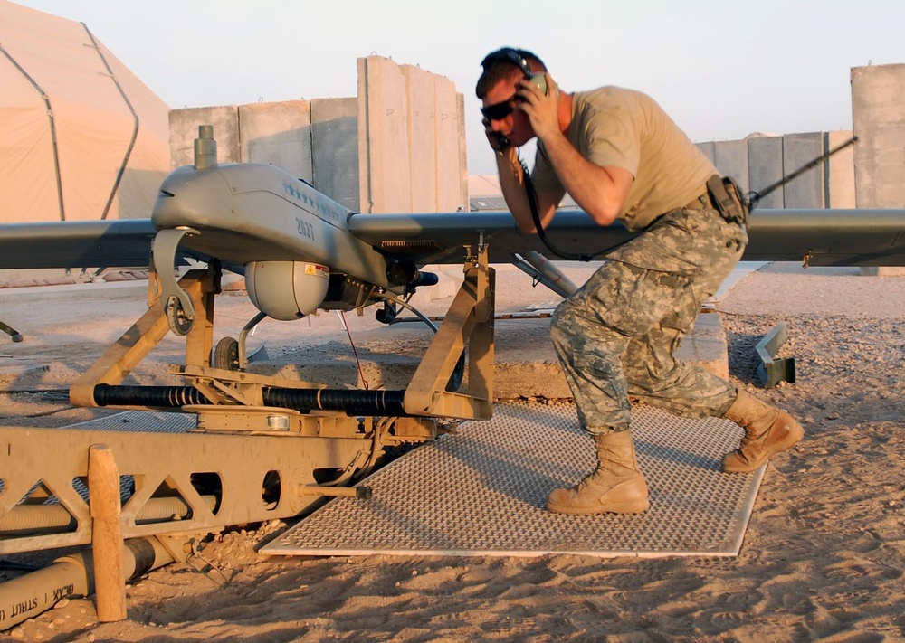 Task Force 49 unmanned aircraft cover the battlefield