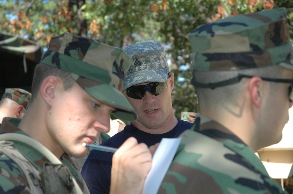 Army Guard Soldiers training Coast Guard Reservists for deployment