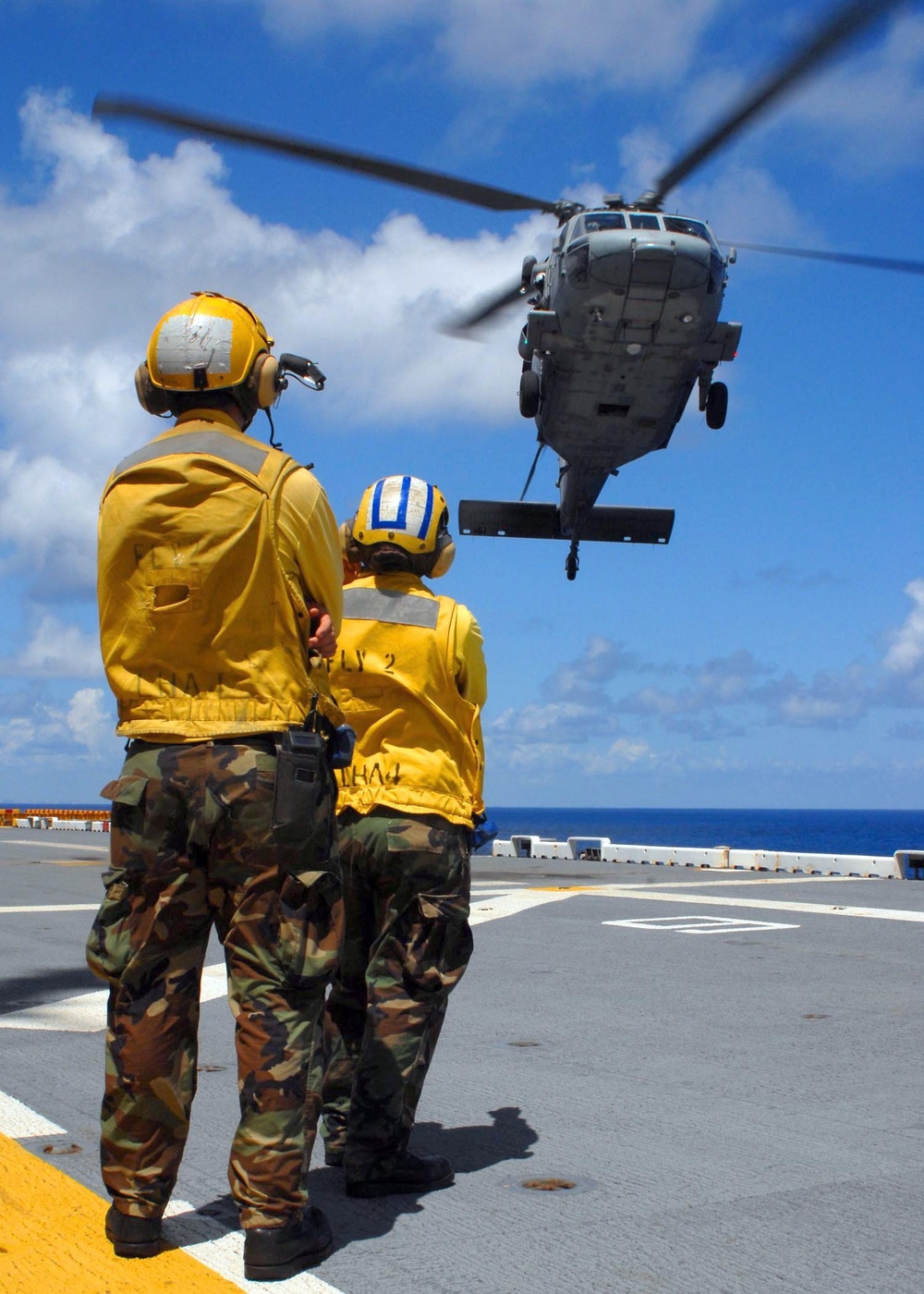 MH-60S  Sea Hawk Directed During Flight Quarters