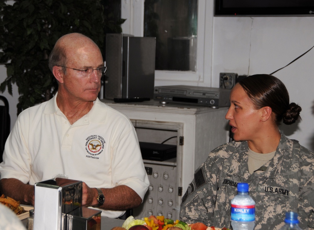 Secretary of the U.S. Army visits Camp Eggers' service members