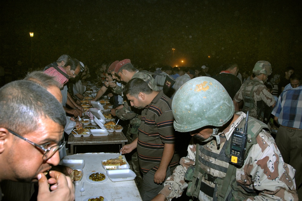 U.S. Soldiers Enjoy Ramadan Dinner