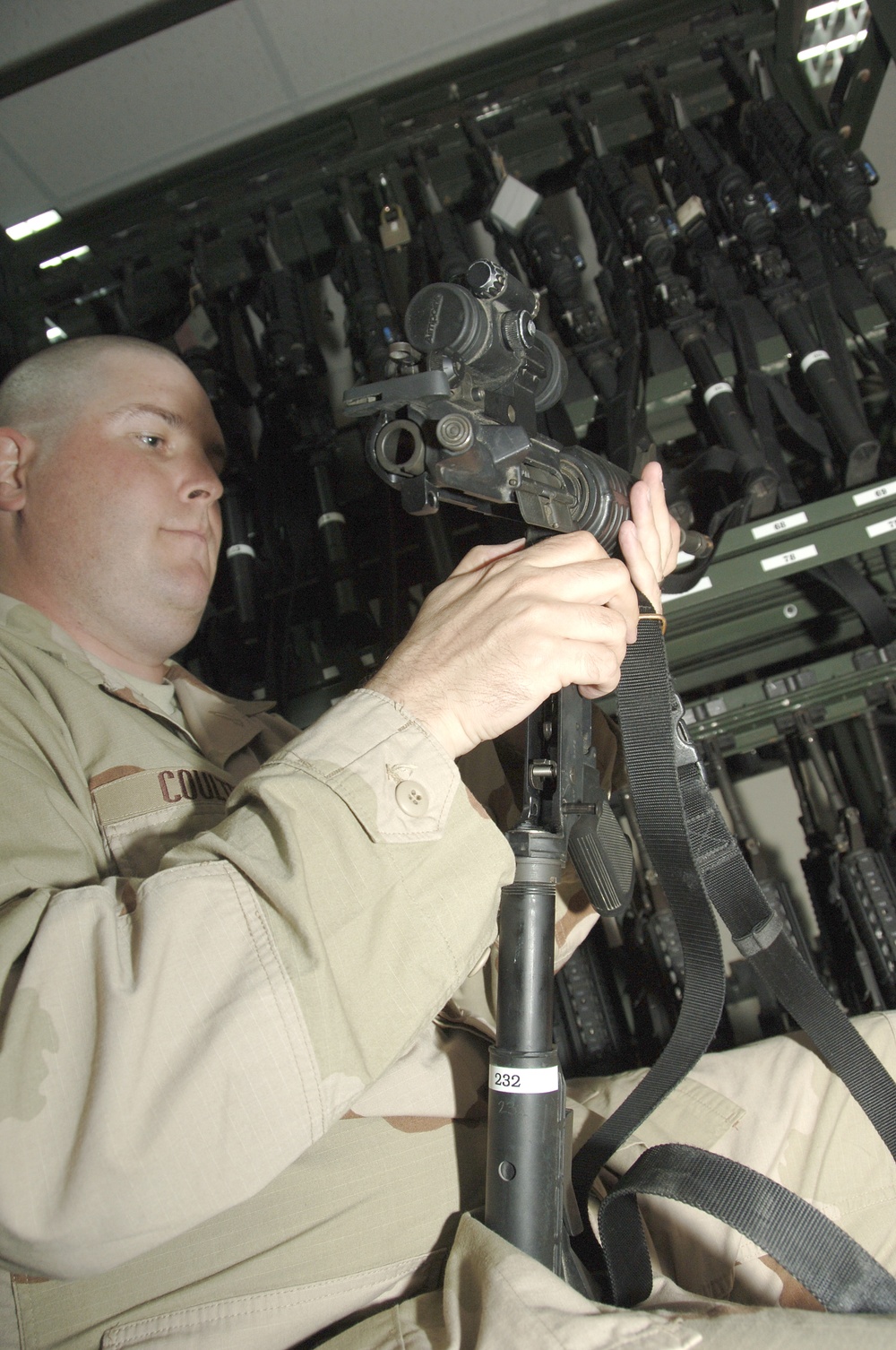 Security Forces Breaks Down a Weapon.