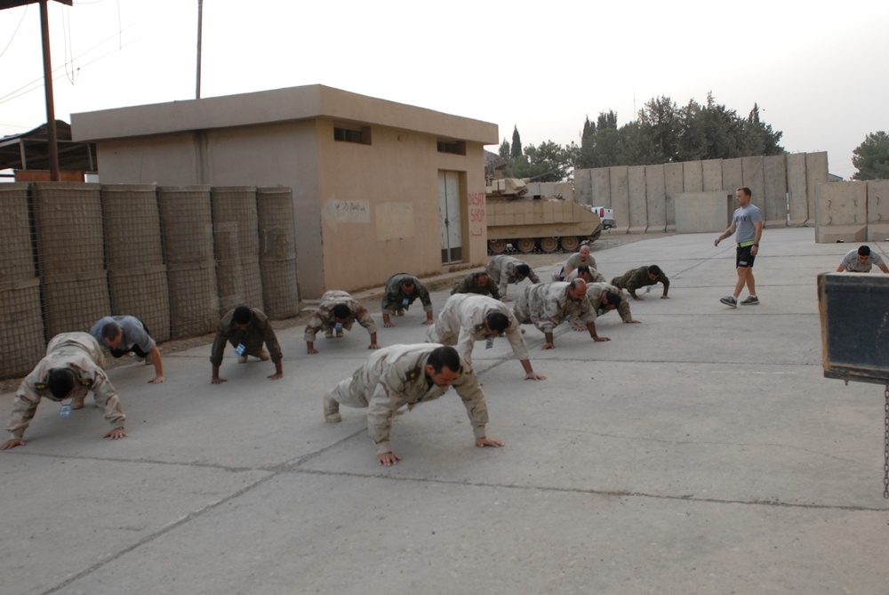 U.S. Soldiers train the trainer with Iraqi Border Patrol